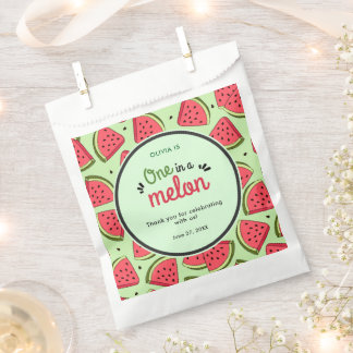 Bolsa De Papel Uno en un Melón Verano Primer Cumpleaños Gracias