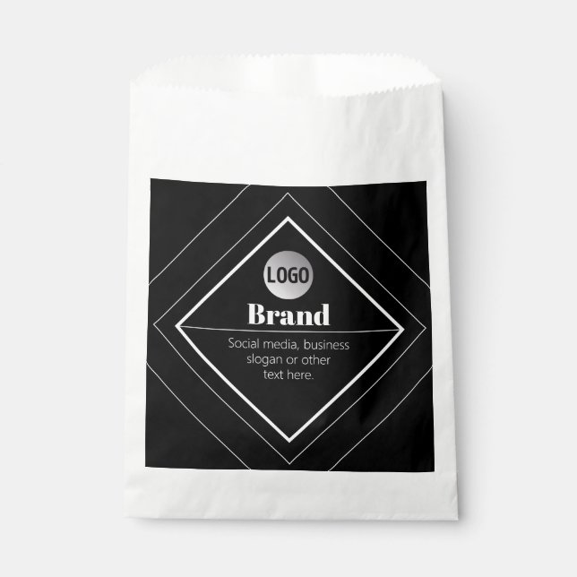Bolsa De Papel Upload Your Logo & Customizable Text Design (Anverso)