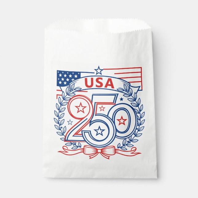 Bolsa De Papel USA 250 Patriotic Anniversary Emblem Design (Anverso)