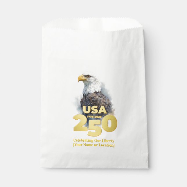 Bolsa De Papel USA 250: Watercolor Eagle & Gold (Anverso)