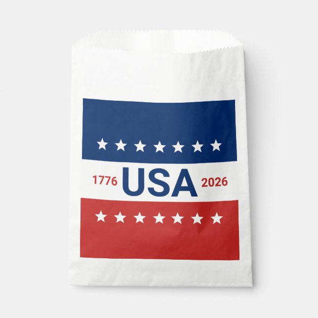 Bolsa De Papel USA's 250th Anniversary 1776 2026 Red White Blue (Anverso)