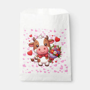 Bolsa De Papel Vaca linda del día de San Valentín