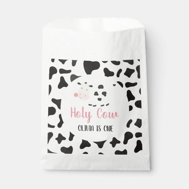 Bolsa De Papel Vaca Sagrada Cumpleaños de Impresión de Margarita  (Anverso)