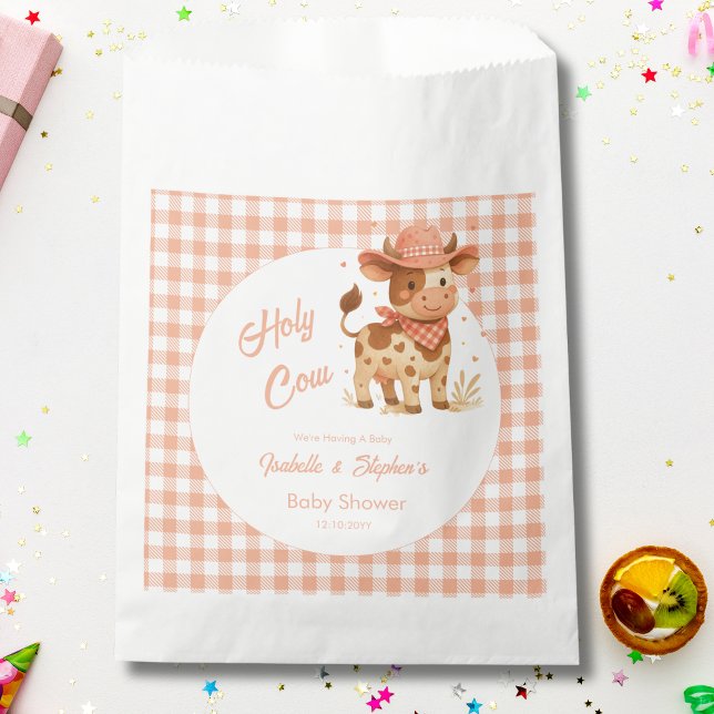 Bolsa De Papel Vaca sagrada Estamos teniendo un bebé rústico vest (Subido por el creador)