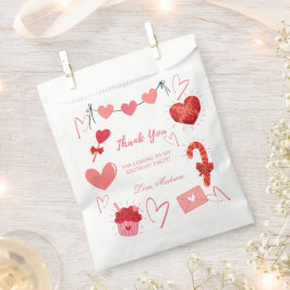 Bolsa De Papel Valentine Heart Birthday Party gracias