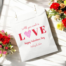 Bolsa De Papel Valentines Galentines Red Love Heart Cute