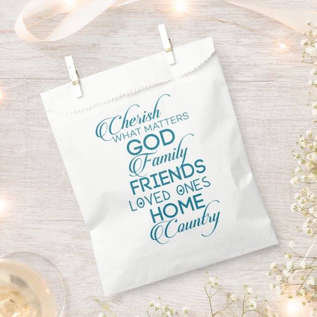 Bolsa De Papel Valorar lo que importa Verde azulado (Cortado)