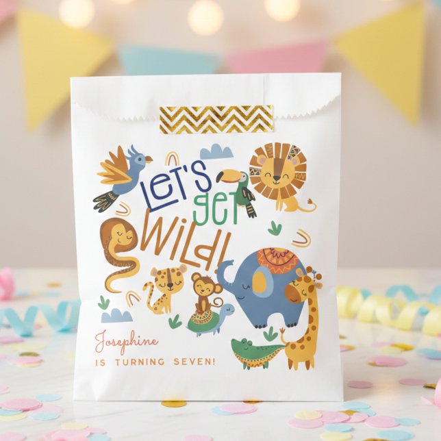 Bolsa De Papel Vamos a tener animales salvajes de safari niños fi (Subido por el creador)