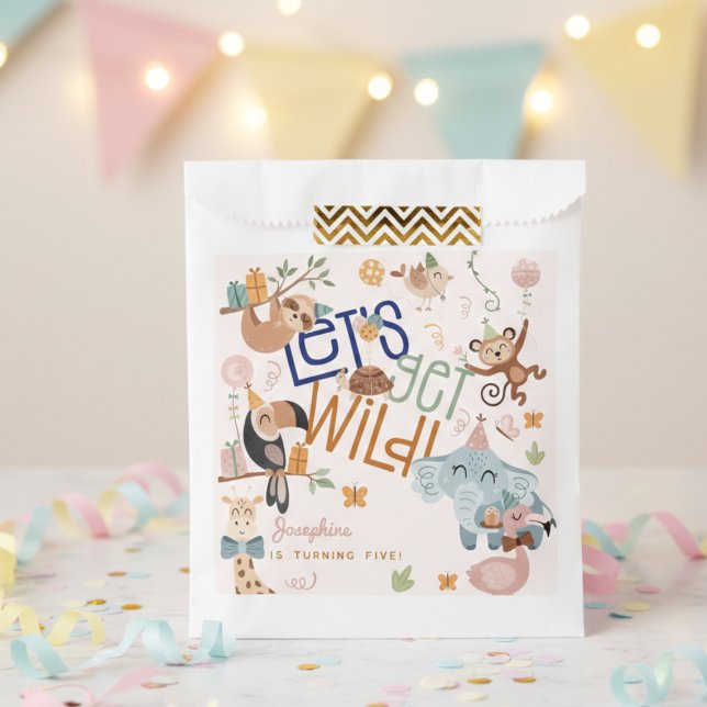 Bolsa De Papel Vamos a tener animales salvajes de safari niños fi (Subido por el creador)