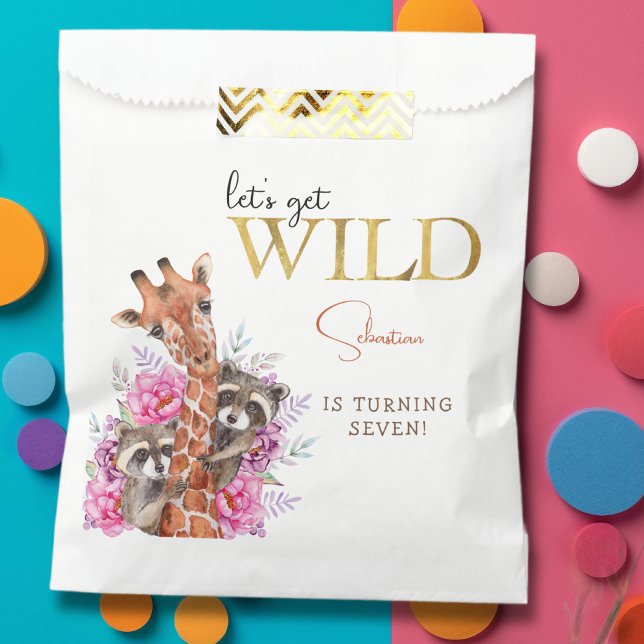 Bolsa De Papel Vamos a tener animales salvajes de safari niños fi (Subido por el creador)