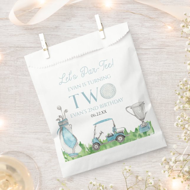 Bolsa De Papel Vamos Par-Tee Blue Golf Segundo Fiesta de Cumpleañ (Cortado)