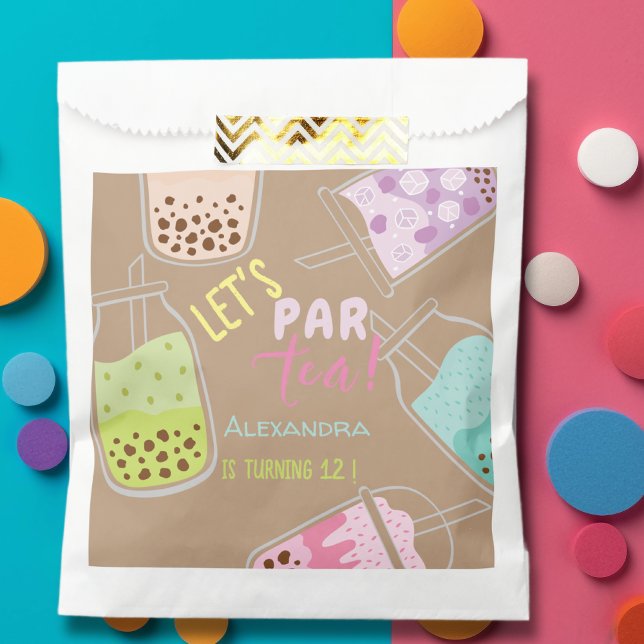 Bolsa De Papel Vamos por el cumpleaños del té bobba (Subido por el creador)