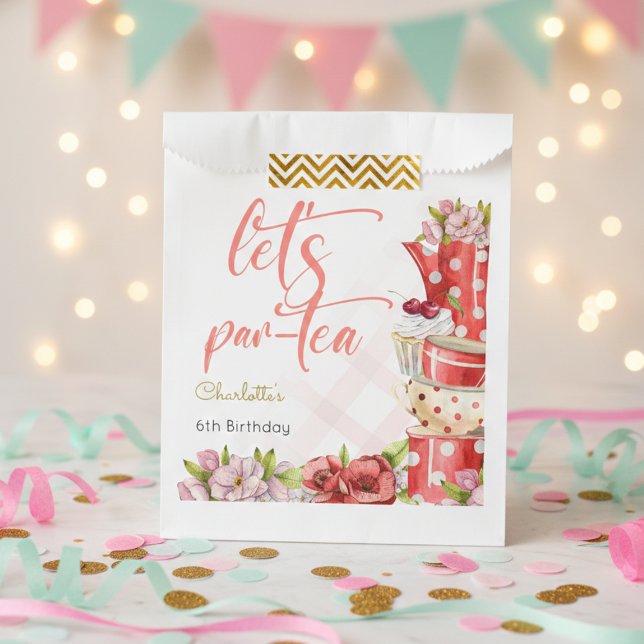 Bolsa De Papel Vamos por té, cumpleaños de flores de té. (Subido por el creador)