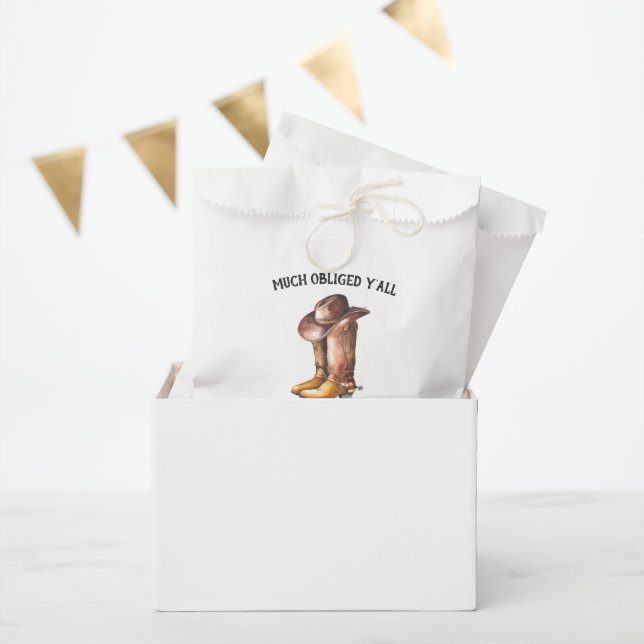 Bolsa De Papel Vaquero pequeño | Favor ruso de Baby Shower occide