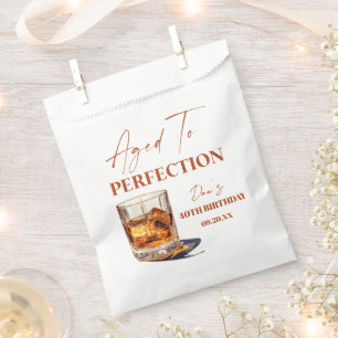 Bolsa De Papel Vaso de Whisky Aged To Perfection Cumpleaños Fiest