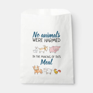 Bolsa De Papel Vegan Ningún animal resultó herido lindos animales