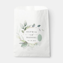 Bolsa De Papel Vegetación de color de agua favorece la boda