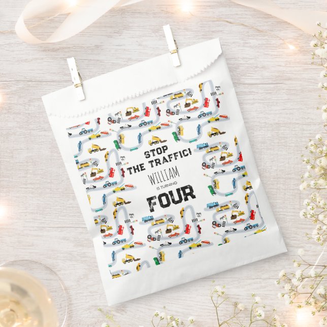 Bolsa De Papel Vehículos de transporte Carros Parar Tráfico Cumpl (Cortado)