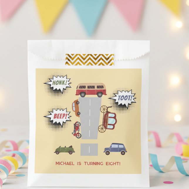 Bolsa De Papel Vehículos retro de pitido de hongos cumpleaños cum (Subido por el creador)