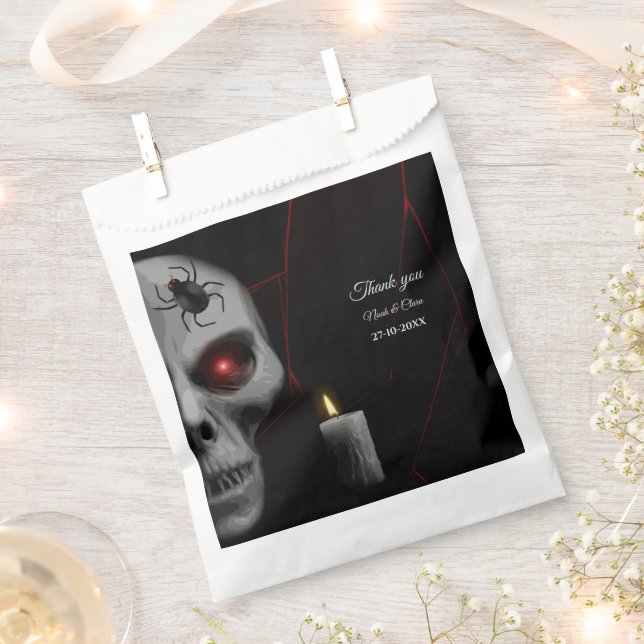 Bolsa De Papel Vela de araña de cráneo gótica - Halloween oscuro  (Cortado)