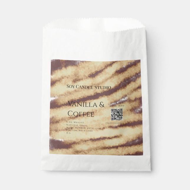 Bolsa De Papel vela de soja de café con vainilla añadir invitació (Anverso)