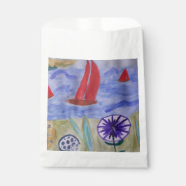 Bolsa De Papel Velas y flores rojas