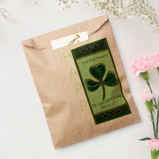 Bolsa De Papel Verdadero corazón irlandés St Patrick's Day FBag2 (Sellado)