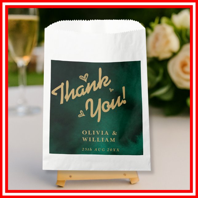 Bolsa De Papel Verde Esmeralda & Bodas de Oro Agradecimiento (Subido por el creador)