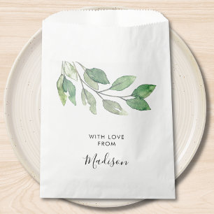 Bolsa De Papel Verde personalizado acuarela