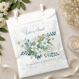 Bolsa De Papel Verde Salvia Marfil Eucalipto Boda El Amor es Dulc