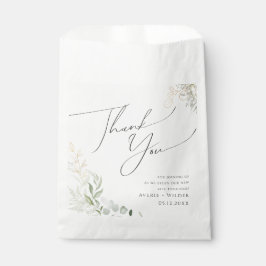 Bolsa De Papel Verdor caprichoso y oro | Gracias