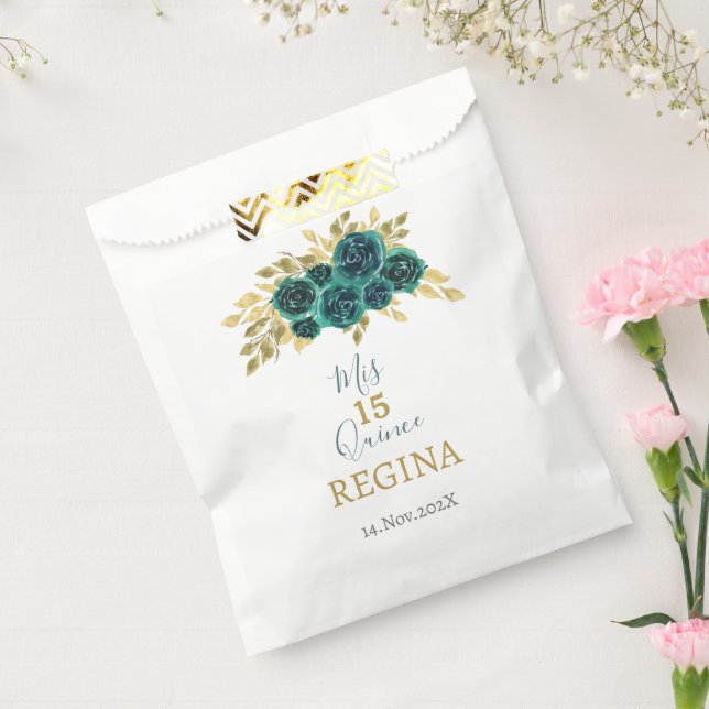 Bolsa De Papel Verdor Floral Quinceañera (Sellado)