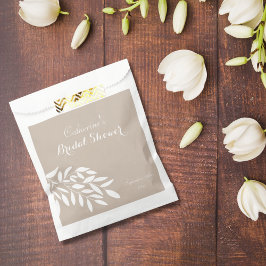 Bolsa De Papel Verdor minimalista beige ducha de novia