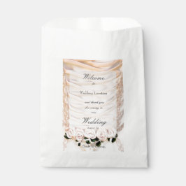 Bolsa De Papel Vestido de novia blanco con Boda Rosa