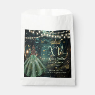 Bolsa De Papel Vestido Verde Esmeralda Bosque Encantado Quinceañe