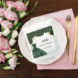 Bolsa De Papel Vestido verde esmeralda quinceanera