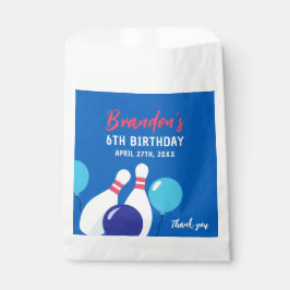 Bolsa De Papel Vibrante Blue y Red Bowling 6º cumpleaños