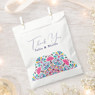 Bolsa De Papel Vibrante Boda de Arcoíris al Estilo Fiesta Mexican