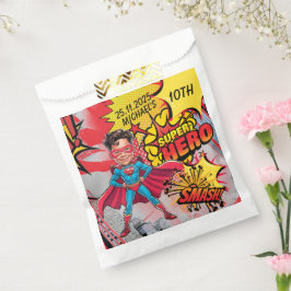 Bolsa De Papel Vibrante caricatura de superhéroes rojos y amarill