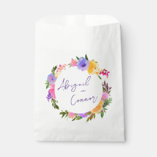 Bolsa De Papel Vibrante Casual Magenta Violeta Amarillo