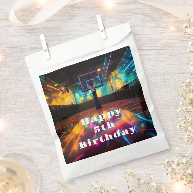 Bolsa De Papel Vibrante Partido de Baloncesto Favor Bag (Cortado)