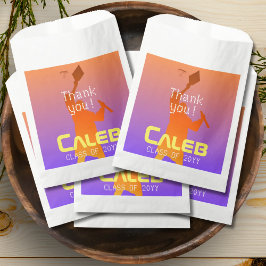 Bolsa De Papel Vibrante Sunset Modern Tech Graduation