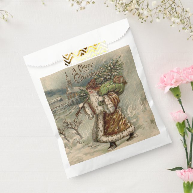 Bolsa De Papel Victorian Santa Claus With Christmas Tree (Sellado)