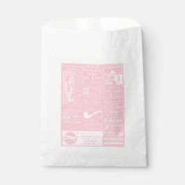 Bolsa De Papel victoriano de periódico antiguo rosa francés