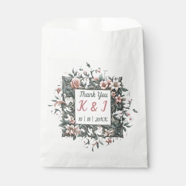Bolsa De Papel Vid Floral Terrosa (Anverso)