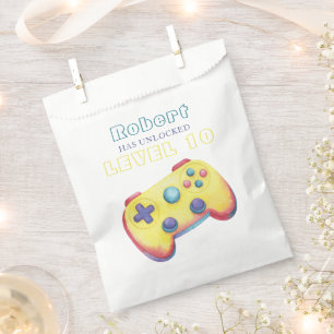 Bolsa De Papel Videojuego de Acuarela Cumpleaños de Niños