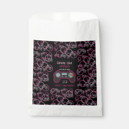 Bolsa De Papel Videojuego Neon Pink Girls Birday Party