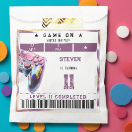 Bolsa De Papel Videojuegos de cumpleaños