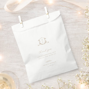 Bolsa De Papel Vides sin tiempo Boda Escudo beige Monograma