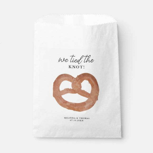 Bolsa De Papel Vinculamos Al Boda De Knot Pretzel (Anverso)